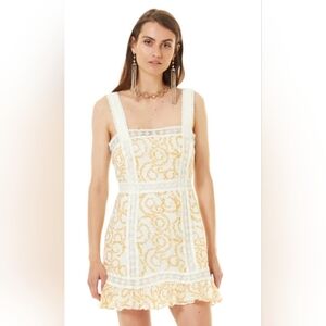 Stevie May Marigold Vine Pattern Lace Mini Dress sz 6